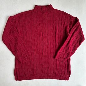 Vintage 80s Spunky Red Mock Neck Sweater